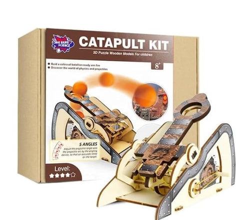 3D Wooden Catapult Kit STEM Toy for Kids