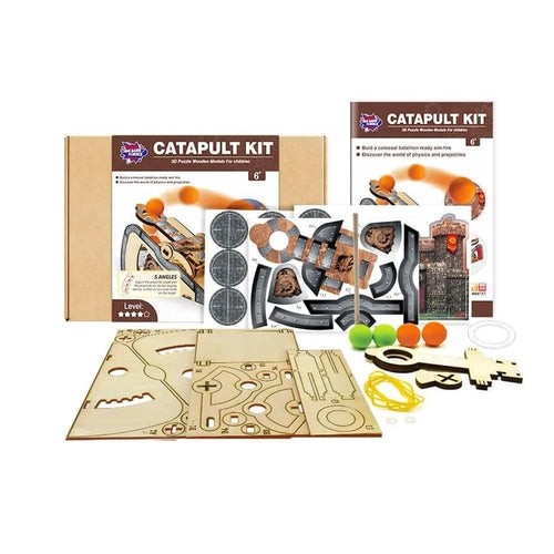 3D Wooden Catapult Kit STEM Toy for Kids