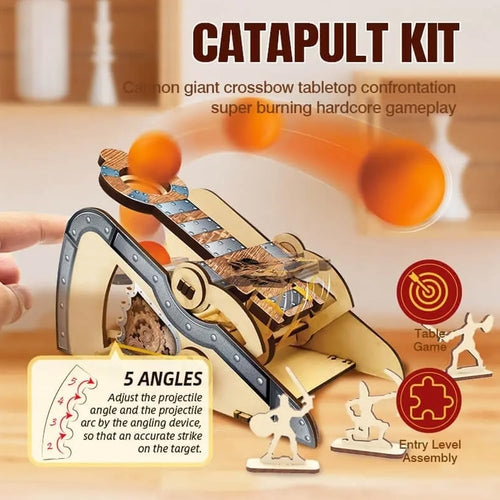3D Wooden Catapult Kit STEM Toy for Kids