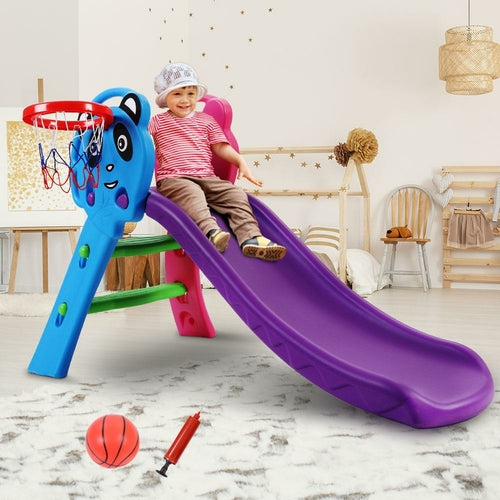 Keezi Kids Slide Set Basketball Hoop Indoor Outdoor Playground Toys