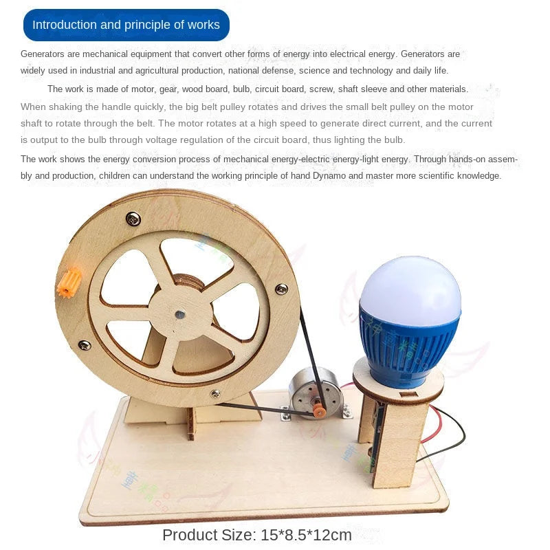 Hand-Cranked Generator Handmade Diy Material Physics Stem Toy